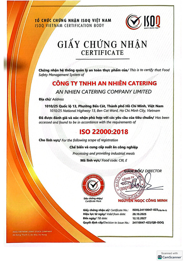 Phục vụ suất ăn tại chỗ